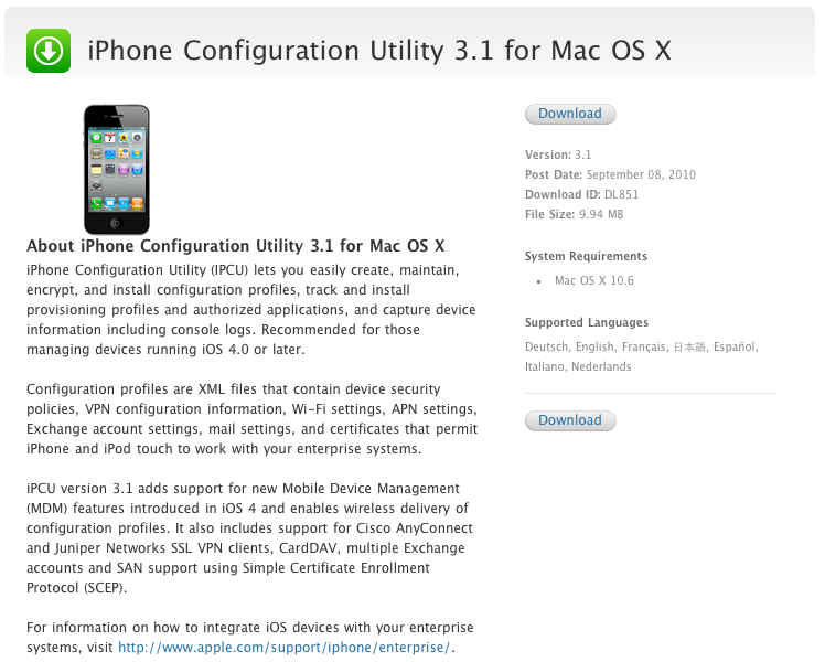 Download apple iphone configuration utility for mac